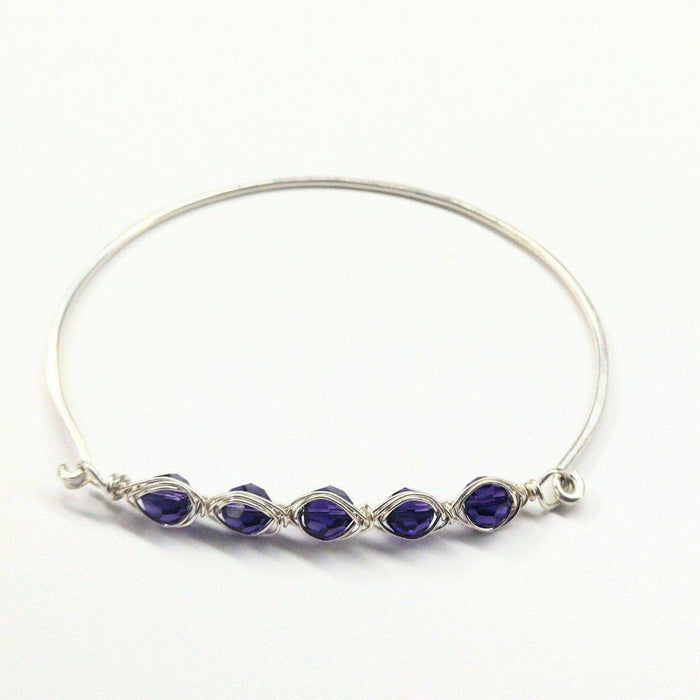 Larger Oval Shaped Swarovski Crystal Bar Bangle Bracelet