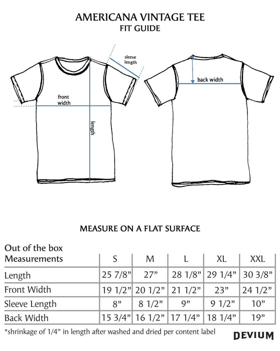 Americana Vintage Tee - Russell Surfboards x Devium