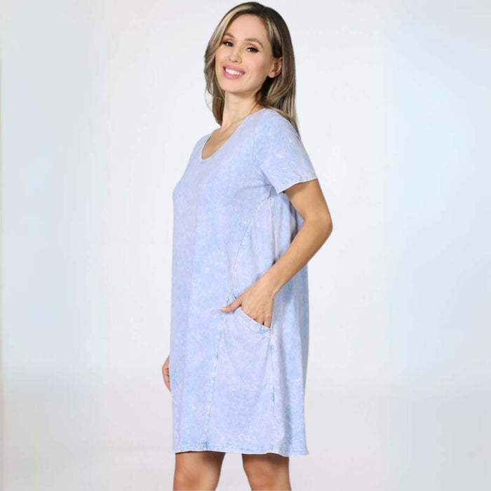 Easy Going Casual Cotton Dress with Short Sleeves