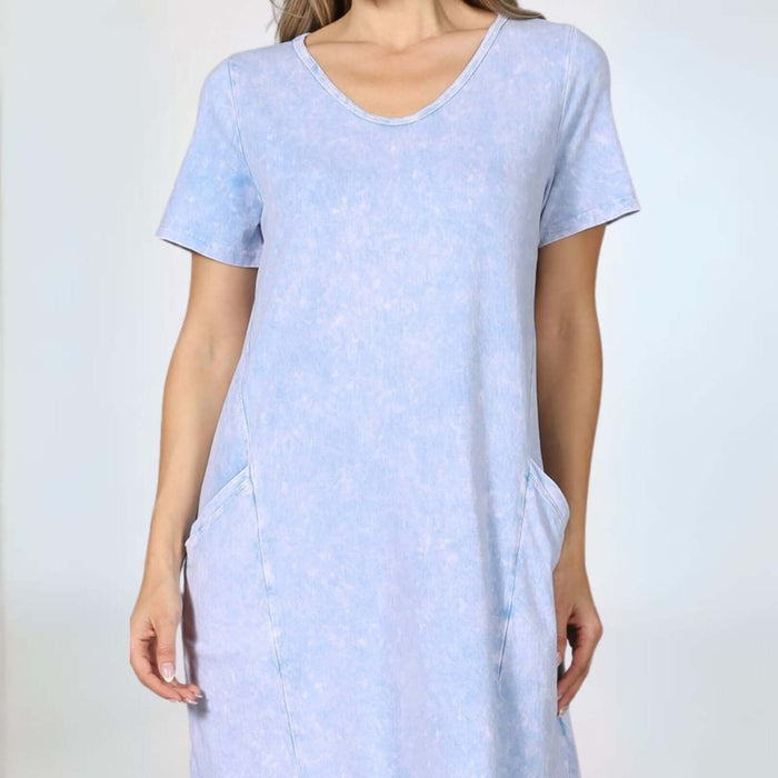 Easy Going Casual Cotton Dress with Short Sleeves