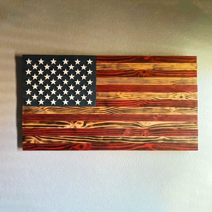 Handcrafted Wooden American Flag