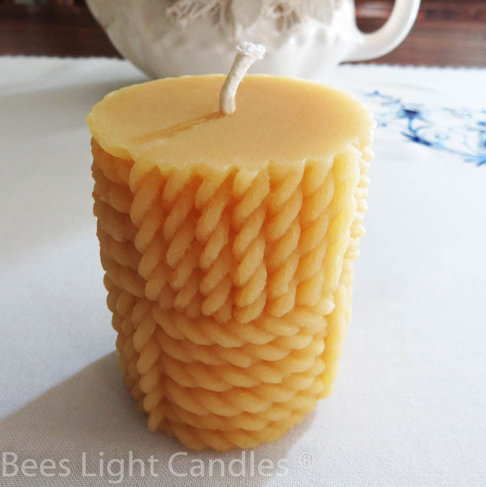 Braided Rope Beeswax Pillar Candle
