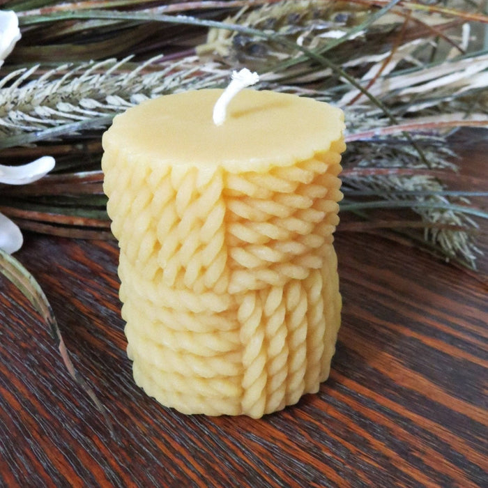 Braided Rope Beeswax Pillar Candle