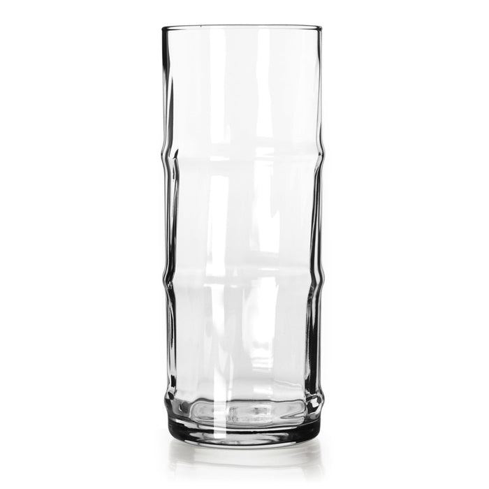 Libbey Tiki Bamboo Highball Drinking Glasses, 16 ounce, Set of 4