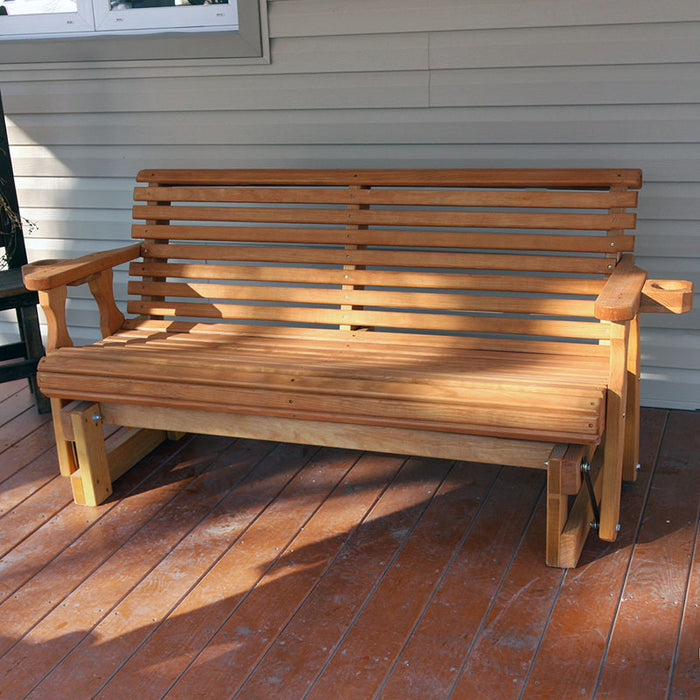 Amish Casual Heavy Duty Roll Back 4 Foot Treated Porch Glider