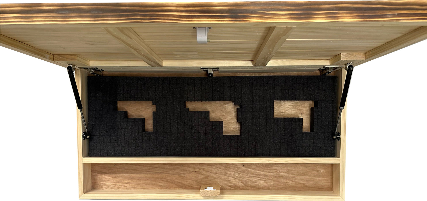 American Flag Challenge Coin Display and Hidden Gun Cabinet