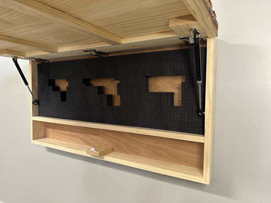 American Flag Challenge Coin Display and Hidden Gun Cabinet