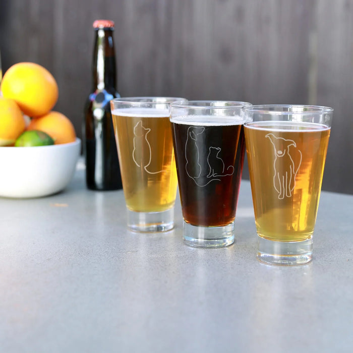 Pets BFF's Tumbler Drinking Glasses, 14 ounce, Set of 4