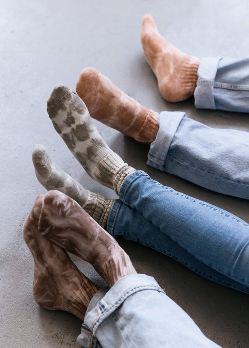 Natural-Dyed Retro Crew Sock