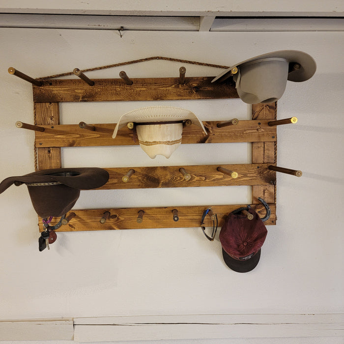 Handcrafted 9-Cowboy Hat Rack Organizer