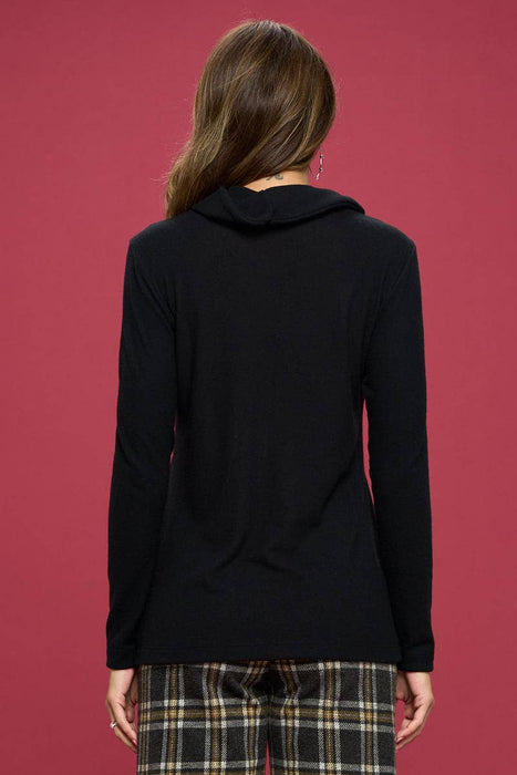 Turtleneck Tunic Top BLACK Renee