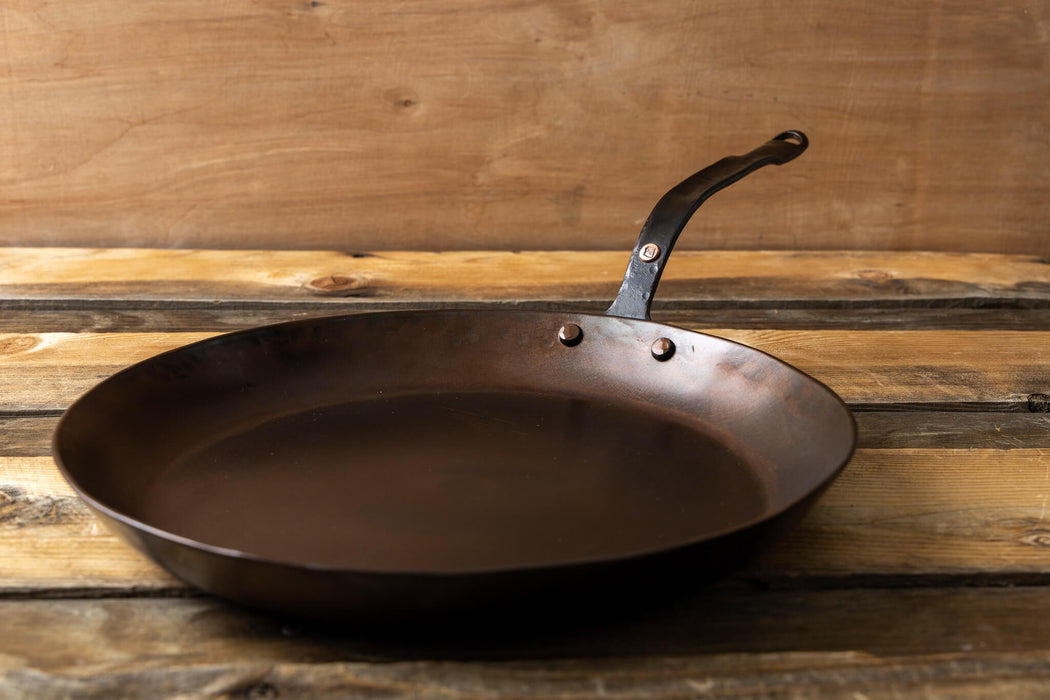 12" Hand Forged Round Carbon Steel Skillet