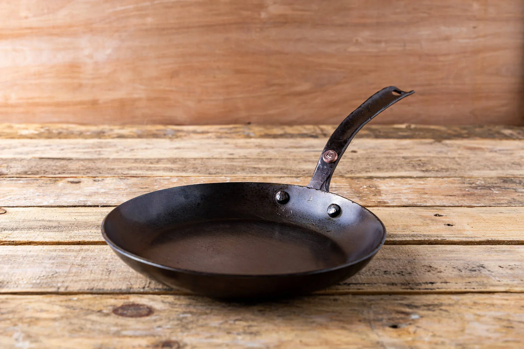 8" Hand Forged Round Carbon Steel Skillet