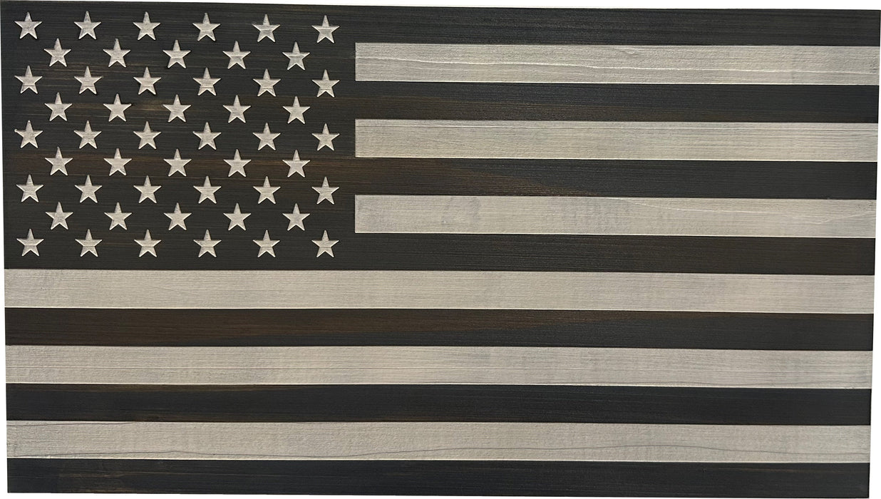 American Flag Secure Wall-Mounted Gun Cabinet (Gray & White)