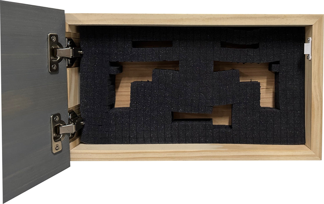 American Flag Secure Wall-Mounted Gun Cabinet (Gray & White)