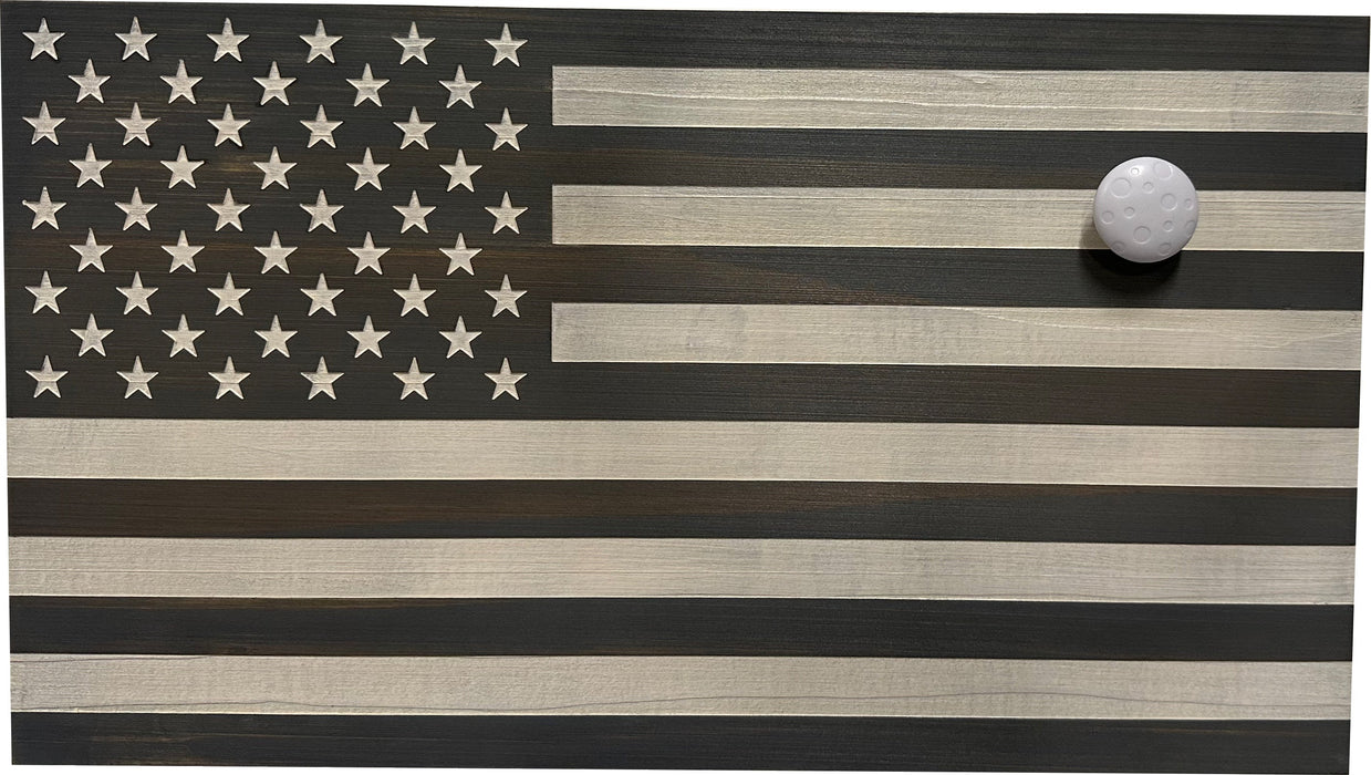 American Flag Secure Wall-Mounted Gun Cabinet (Gray & White)