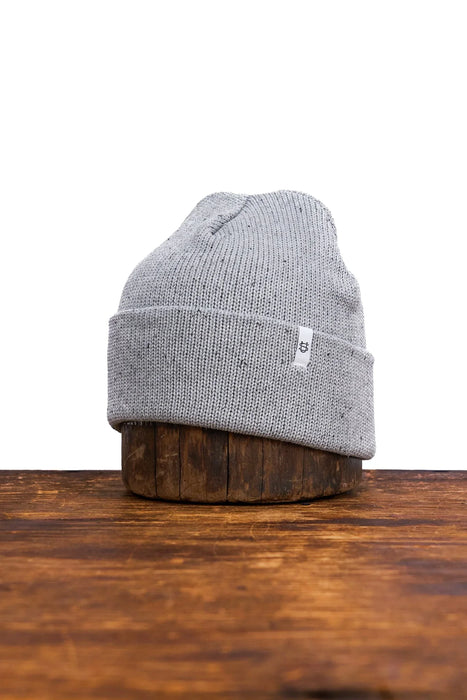 Grey Fleck Easy Fit Fine Gauge Upcycled Cotton Beanie