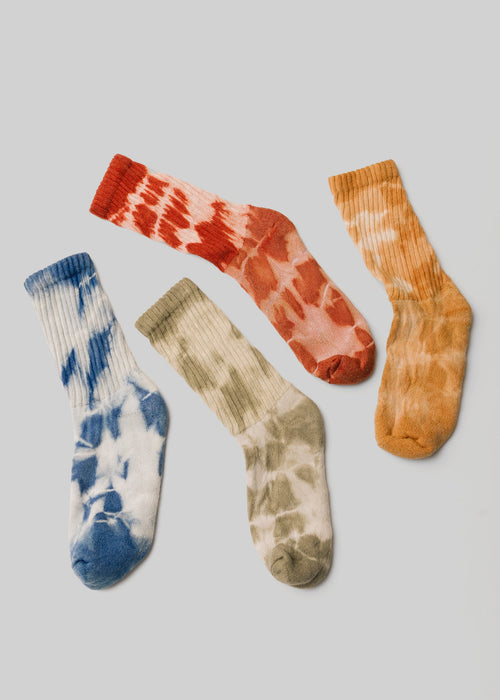 Natural-Dyed Retro Crew Sock