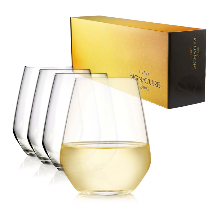 Greenwich Stemless Wine Gift Set of 4, 18 ounce