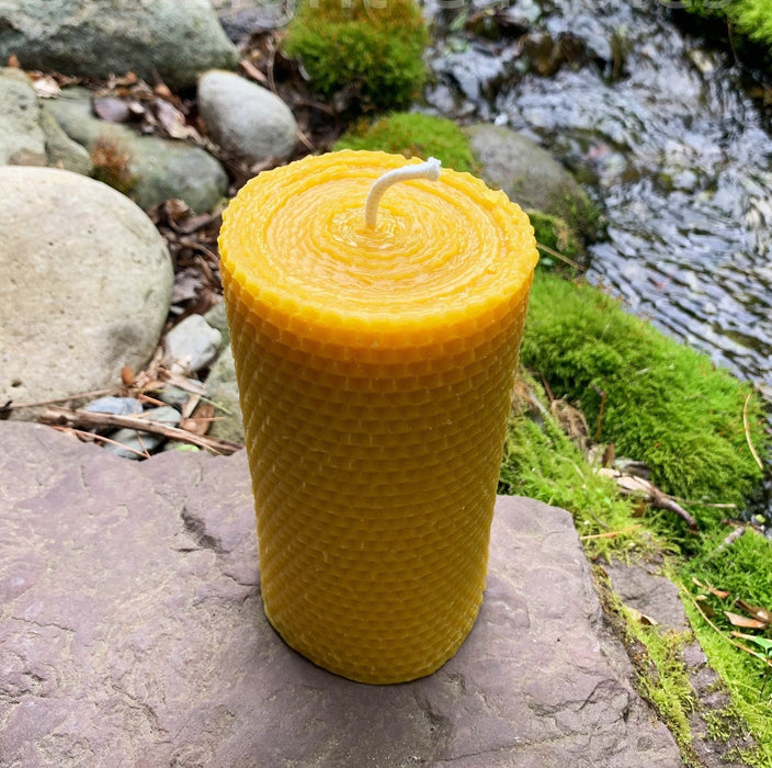 Large Honeycomb Beeswax Pillar Candle
