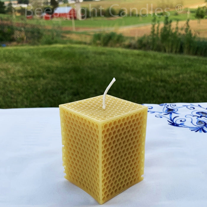 Honeycomb Beeswax Square Pillar Candle