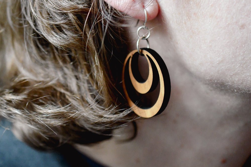 Wooden Hoop Earrings