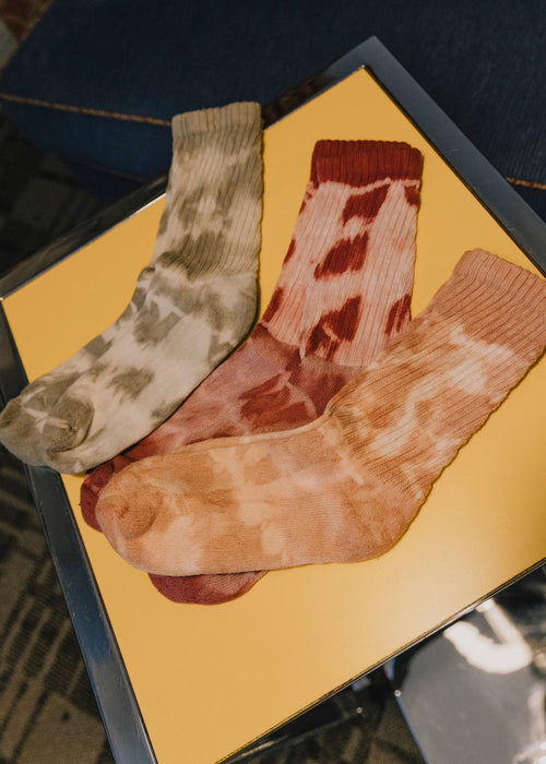 Natural-Dyed Retro Crew Sock
