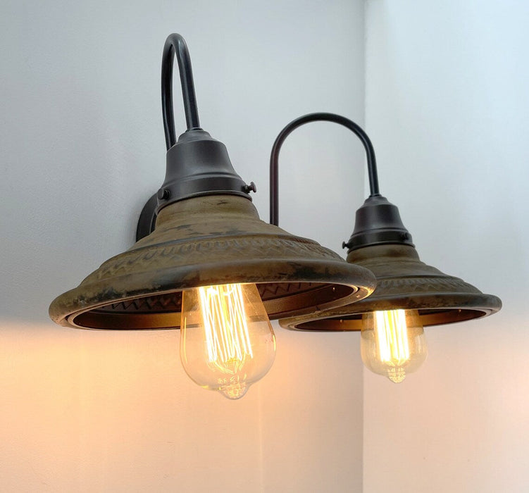 DOUBLE Rustic INDUSTRIAL Farmhouse Wall Light Fixture