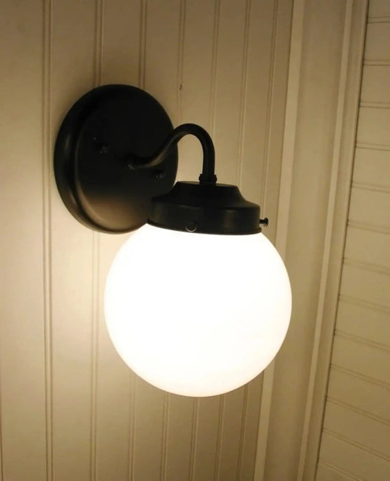 Milk Glass Globe Wall Light Fixture Sconce