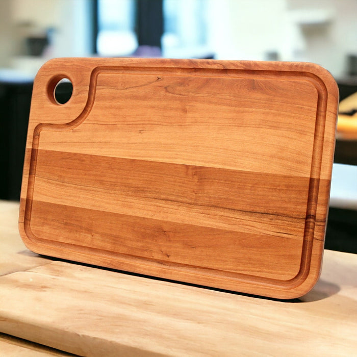 Large Wood Cutting Board With Thumb Hole and Juice Groove