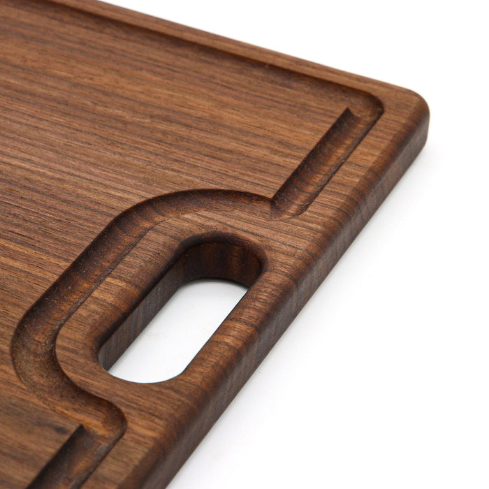 Large Cherry Wood Cutting Board With Juice Groove and Handles 18 x 12 Inches