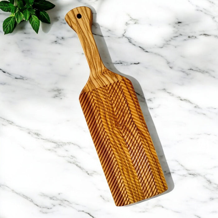 Olive Wood Gnocchi Board – Chevron Pattern