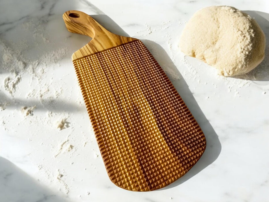 Olive Wood Gnocchi Board – Square Pattern