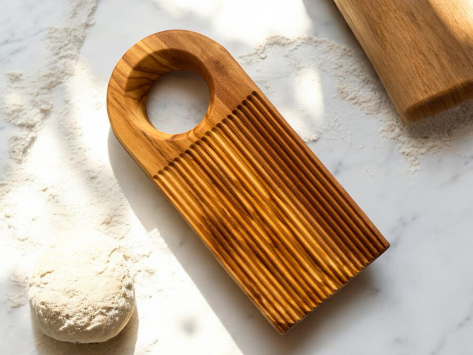 Olive Wood Gnocchi Board - Straight Pattern