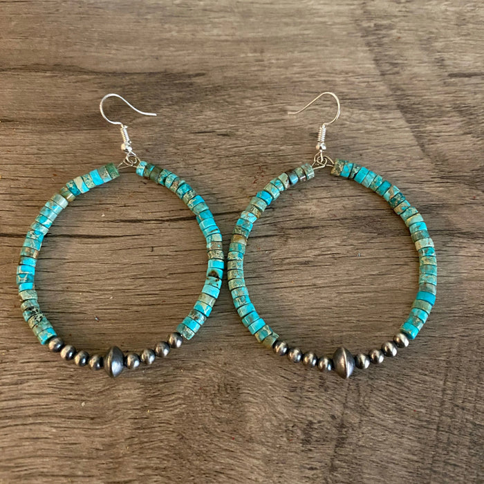 Sterling Silver Pearls Hoop Earrings
