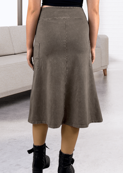 Alyssa Very Versatile Cotton Skirt Desert Taupe