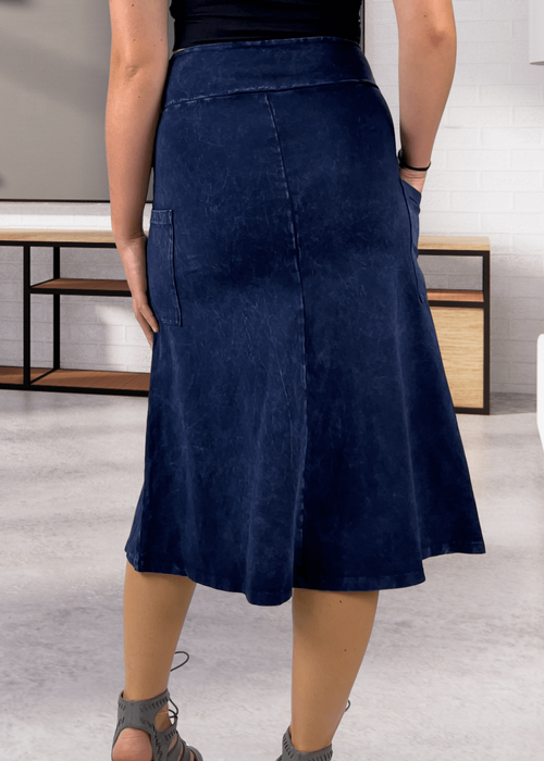 Alyssa Very Versatile Cotton Skirt Black Denim