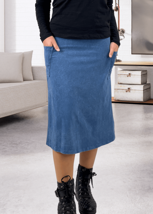 Alyssa Very Versatile Cotton Skirt Black Denim