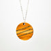 Wooden pendant necklace on a white background