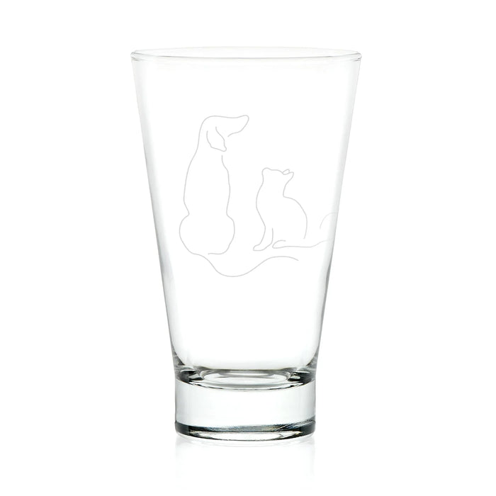 Pets BFF's Tumbler Drinking Glasses, 14 ounce, Set of 4