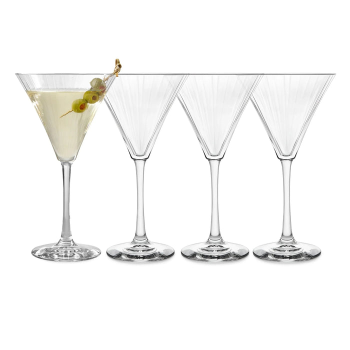 Paneled Martini Glasses, 9.5 ounce, Set of 4