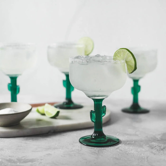Cactus Margarita Glasses, 16 ounce, Set of 4