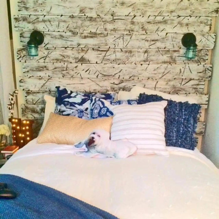 Blue Mason Jar Light Fixture Sconce