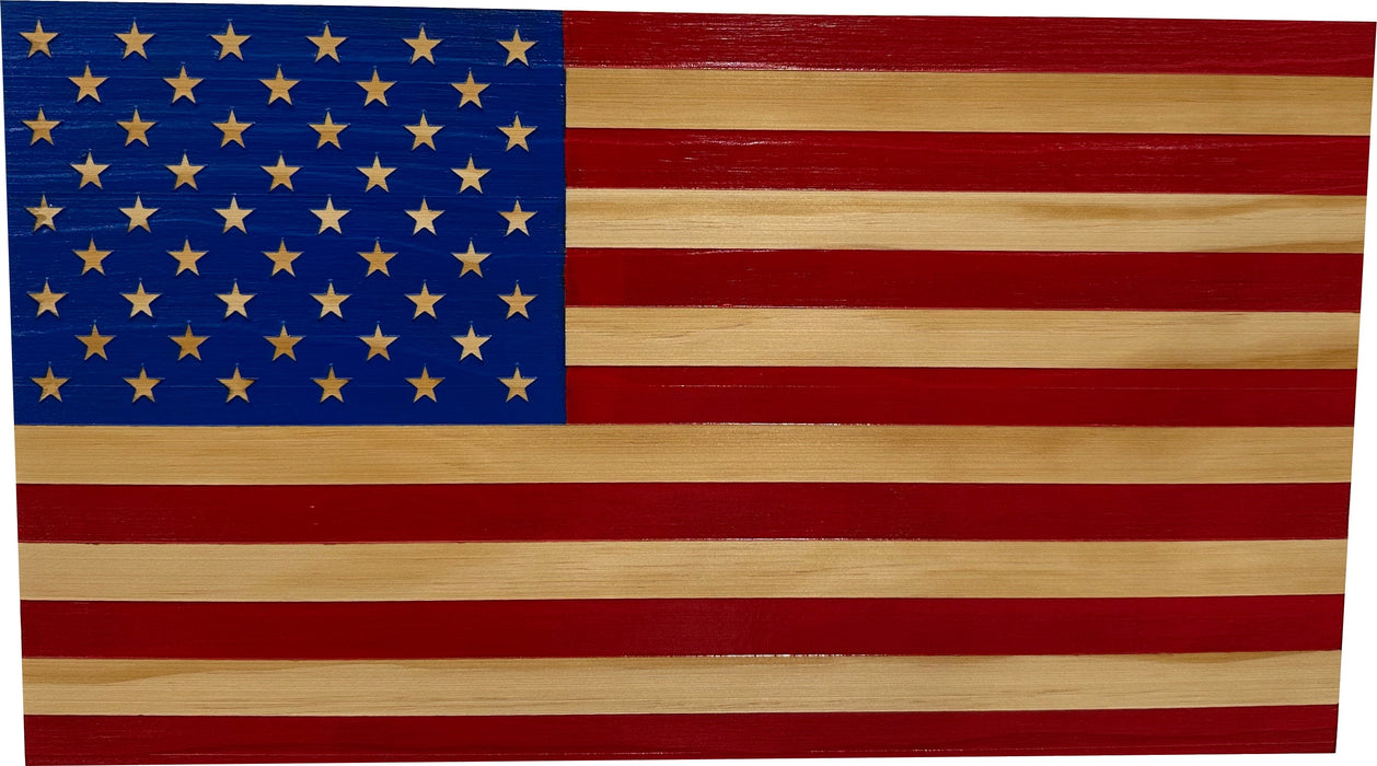 American Flag Wall-Mounted Gun Cabinet (Red & Blue)