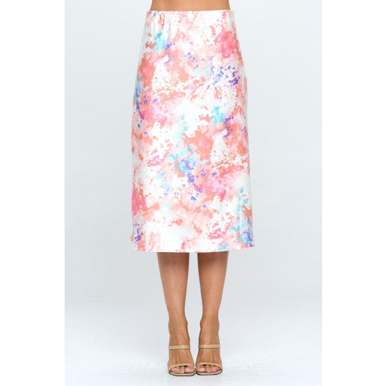 Spring Satin Midi Skirt