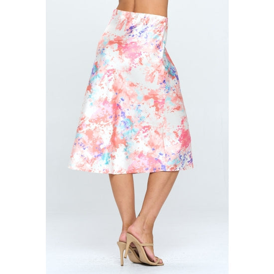 Spring Satin Midi Skirt