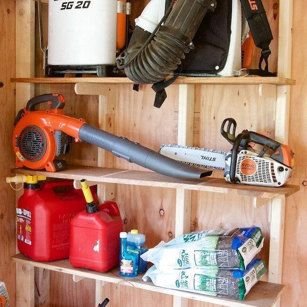 Shed Shelf Bracket Kit 8-10" Shelving, Shed Organizer