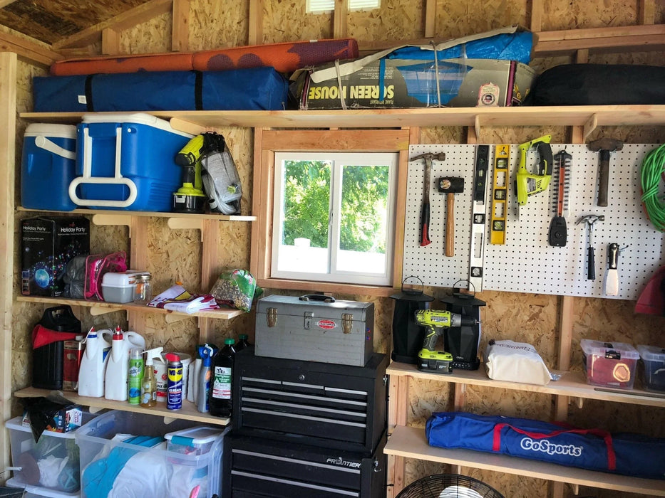 Shed Shelf Bracket Kit 8-10" Shelving, Shed Organizer