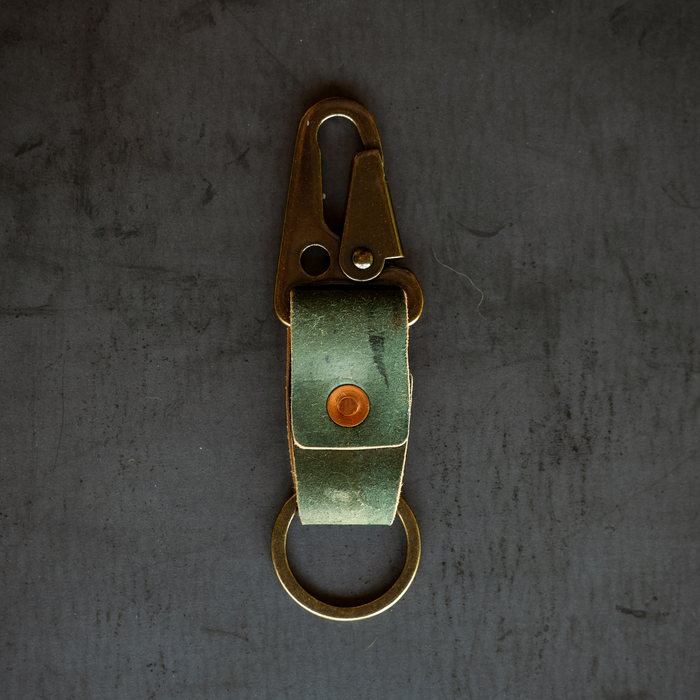 Key Clip - Reverse Black Horween Shell Cordovan