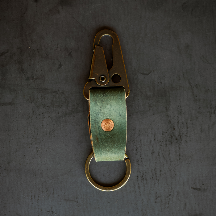 Key Clip - Reverse Black Horween Shell Cordovan